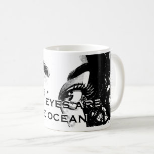 Caneca De Café Olhar Romântico da Arte Pop: "Seus Olhos São o Oce