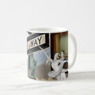 Caneca De Café Olhar Vintage Colagem Americana