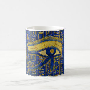 Caneca De Café Olho egípcio Dourado do Lazuli de Horus - de