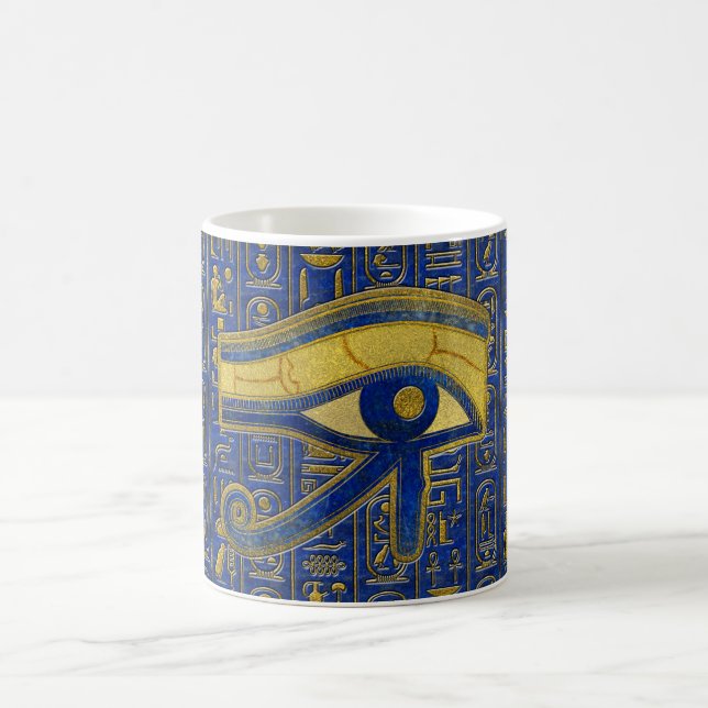 Caneca De Café Olho egípcio Dourado do Lazuli de Horus - de (Centro)