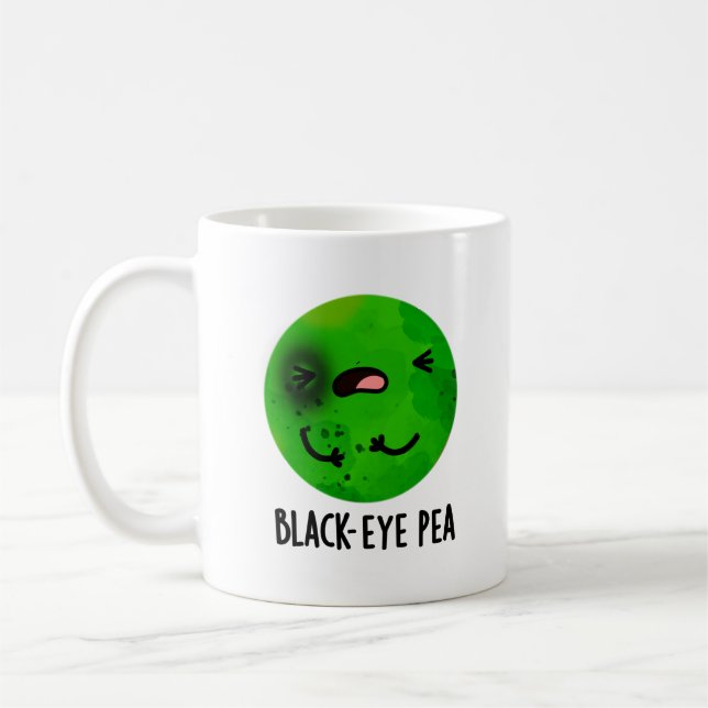 Caneca De Café Olho Negro Pea Engraçado Veggie Pun (Esquerda)