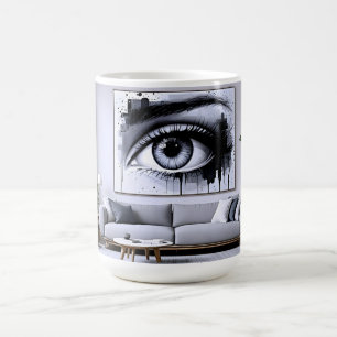 Caneca De Café Olho Preto Branco