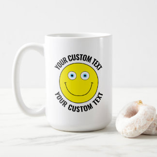 Caneca De Café Olhos Azuis e AMARELOS Personalizados