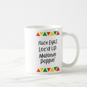 Caneca De Café Olhos Bonitos Com Mechas Melanina Explosiva Presen