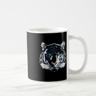 Caneca De Café Olhos Brancos Azuis Selvagens Gato Animal _1