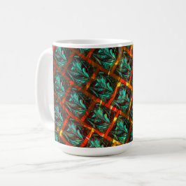 Caneca De Café "Olhos de moldura" azuis, quadrados, arranhados ou