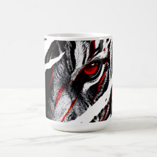 Caneca De Café Olhos de Tigre Anime Através do Arranhão