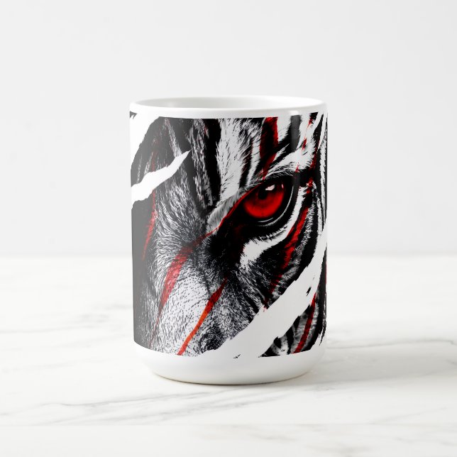 Caneca De Café Olhos de Tigre Anime Através do Arranhão (Centro)