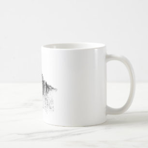 Caneca De Café Olhos do Lobo Inspirador Branco Preto