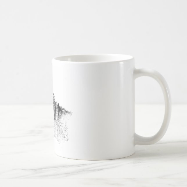 Caneca De Café Olhos do Lobo Inspirador Branco Preto (Direita)