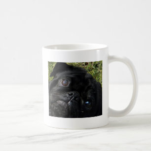 Caneca De Café olhos do preto-pug