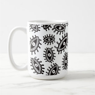 Caneca De Café Olhos duplos brancos