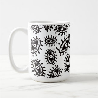 Caneca De Café Olhos duplos brancos