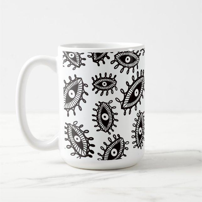 Caneca De Café Olhos duplos brancos (Esquerda)