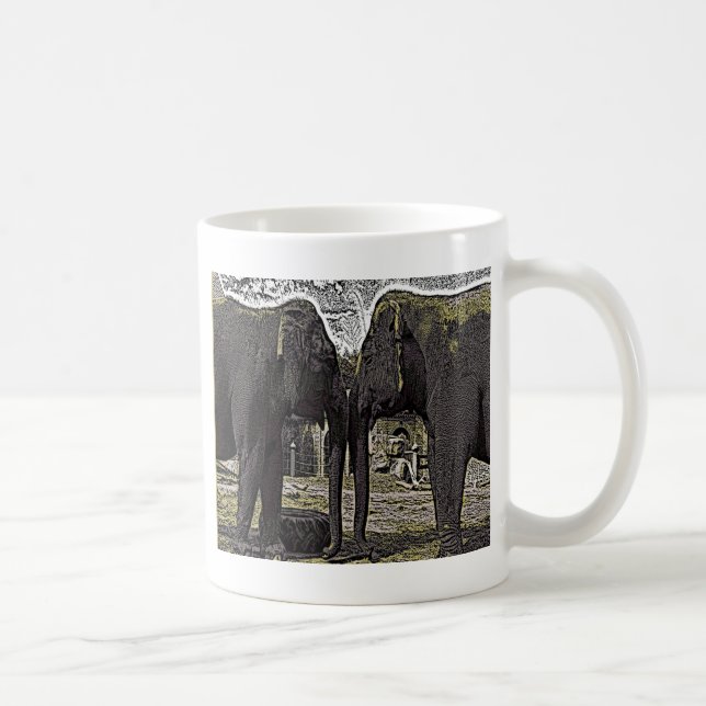 Caneca De Café Olhos Elefantes (Direita)