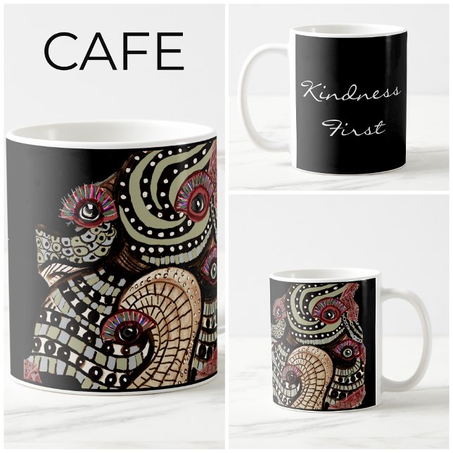 Caneca De Café Olhos Psicodélicos Tentáculos Abstrato (Criador carregado)