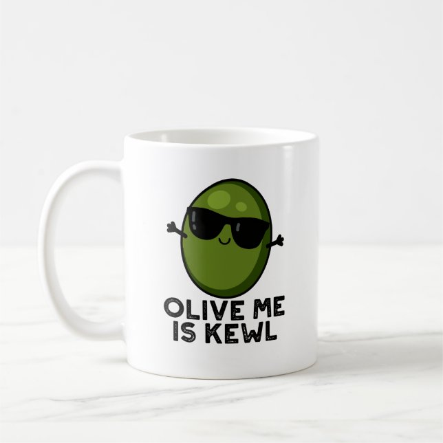 Caneca De Café Olive Me É Kewl Legal Olive Pun (Esquerda)