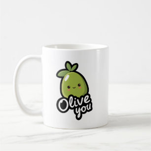 Caneca De Café Olive You – Design de Pun Olive Kawaii Fofo