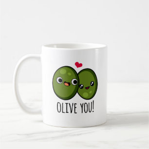 Caneca De Café Olive You Engraçado Love Pun
