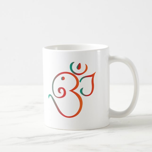 Caneca De Café OM-ganpati-verde-alaranjado (Direita)