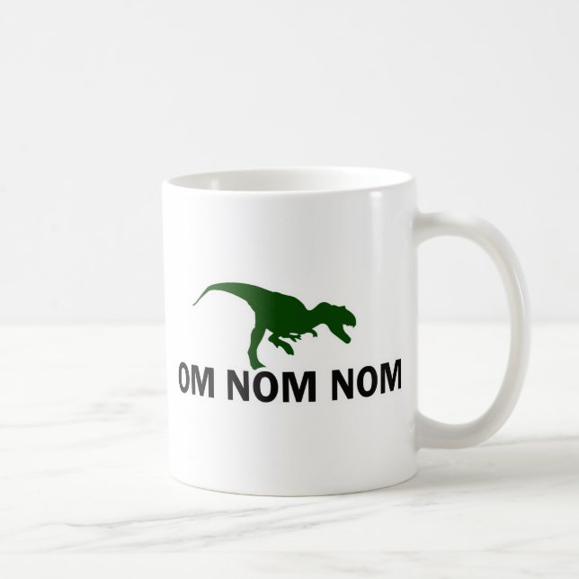 Caneca De Café Om Nom Dinossaur Rawr está com fome (Direita)