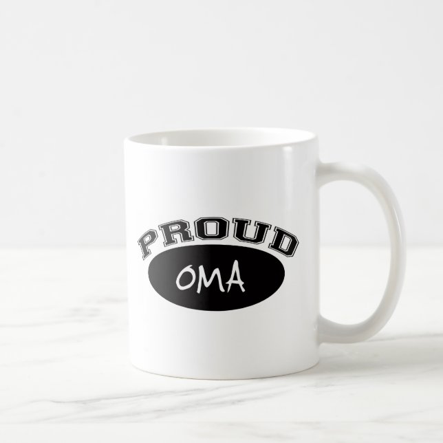 Caneca De Café Oma orgulhoso (preto) (Direita)