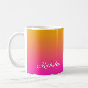 Caneca De Café Ombre amarelo e cor-de-rosa do inclinação