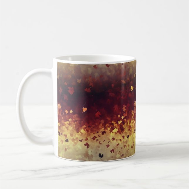 Caneca De Café Ombre Autumn Leaf Colors (Esquerda)