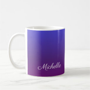 Caneca De Café Ombre azul e roxo personalizado