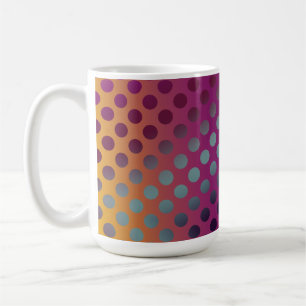 Caneca De Café Ombre Passion Fruta Bolinhas Maroon Teal Amarelo