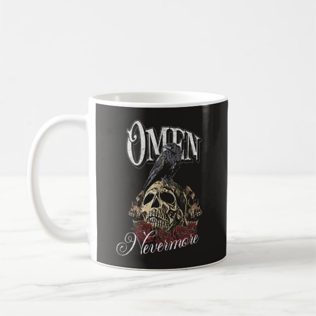 Caneca De Café Omen - Design de roupa de rua gótica (Esquerda)
