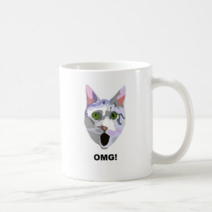 Caneca De Café OMG! CAT 'o que viu? '