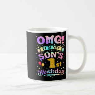 Caneca De Café Omg É O 1º Aniversário Do Meu Filho Feliz 1 Anos D