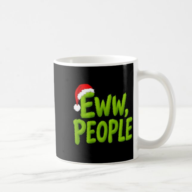 Caneca De Café On Back Eww People Santa Hat Green Funny Christmas (Direita)