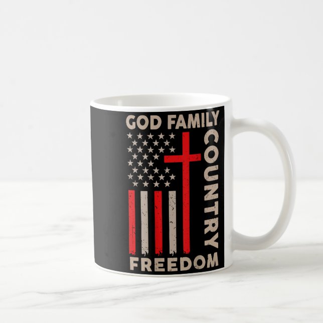 Caneca De Café On-back God Family Country Dom Patriotic Christian (Direita)