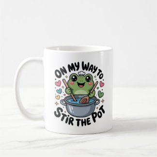 Caneca De Café On My Way To Stir The Pot Frog Mischief Humor