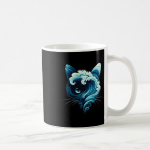 Caneca De Café Onda Azul Vintage De Gatas De Gato Gatos Azuis Ond