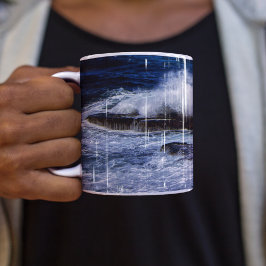 Caneca De Café Onda De Acidente Em Túmulo De Formação De Rock