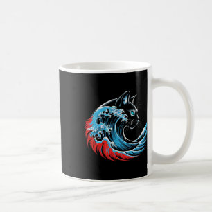 Caneca De Café Onda De Gato Azul Para Kamala 47 Mulheres De Gato 