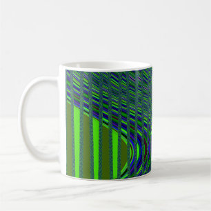 Caneca De Café Onda de tiras de café, Blue-Green