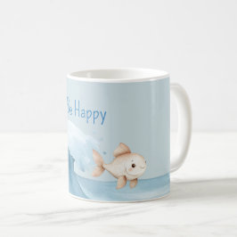Caneca De Café Onda do Mar Peixe Feliz