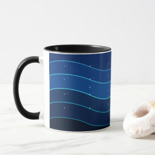 Caneca de Café Onda do Oceano   Ondas do Mar Azul 