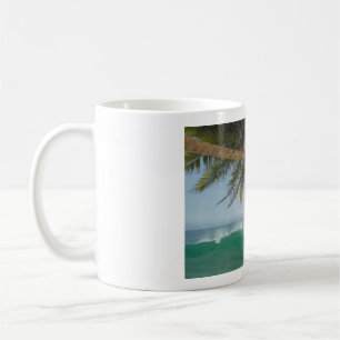 Caneca De Café Onda do Oceano Tropical e Palmeira de Coco