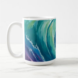 Caneca De Café Onda Espiral do Oceano Abstrato