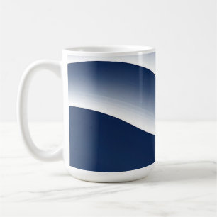 Caneca De Café Ondas Abstratas do Oceano Azul-Navy