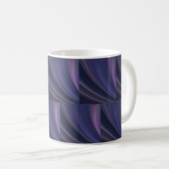 Caneca De Café Ondas de Areia Macia Roxa (Frente Esquerda)