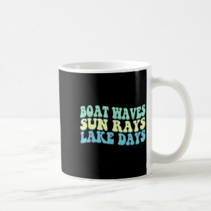 Caneca De Café Ondas de Barco Raios de Sol Dias de Lago Divertido