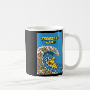 Caneca De Café Ondas de Café da Manhã Humor Pato Surfista Surfand