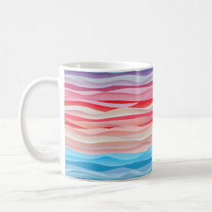 Caneca De Café Ondas de cor do módulo abstrato