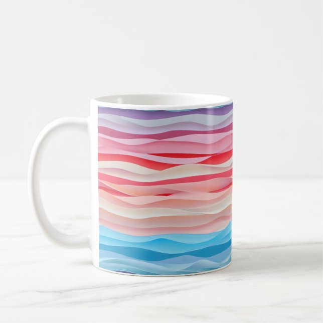 Caneca De Café Ondas de cor do módulo abstrato (Esquerda)